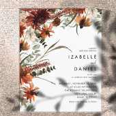 バジェット秋テラコッタ素朴ズ結婚フライヤー