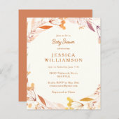 バジェット秋フローラボホベイビーシャワー招待状 (正面/裏面)