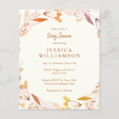 バジェット秋フローラボホベイビーシャワー招待状 (正面)