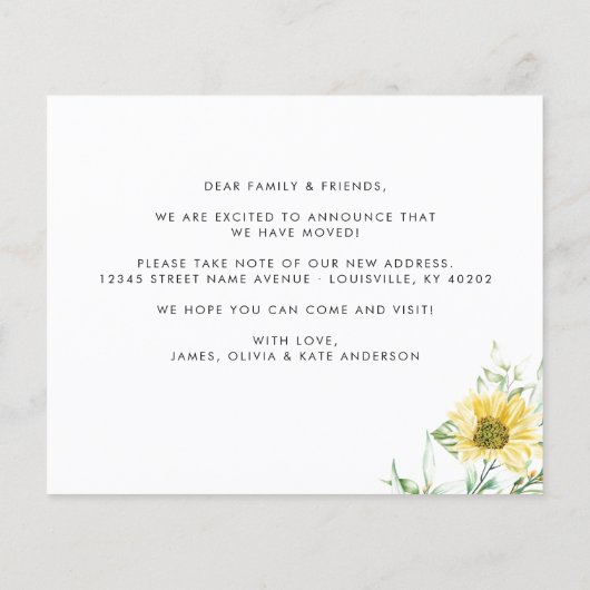 バジェット秋秋ひまわり引っ越しました移動 (裏面)