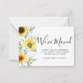 バジェット秋秋ひまわり引っ越しました移動 ノートカード (正面)