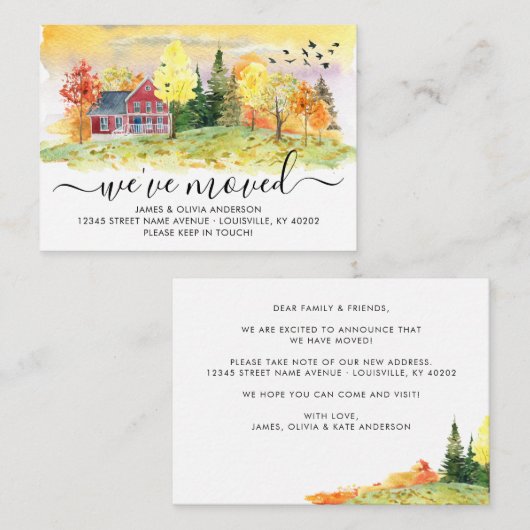 バジェット秋秋フォレストウッズ引っ越しました移動 ノートカード (正面/裏面)