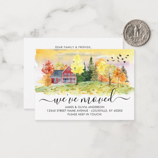 バジェット秋秋フォレストウッズ引っ越しました移動 ノートカード (正面/裏面インサイチュ)