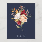 バジェット秋秋フローラネイビーブルー結婚ズ (裏面)