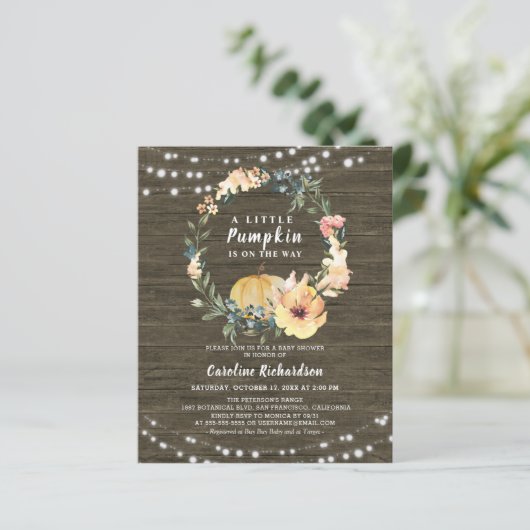 バジェット秋素朴小さなかぼちゃ赤ちゃんシャワー (スタンド正面)