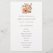 バジェット秋花模様リーフ結婚式 プログラム (正面)