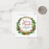 バジェット移動クリスマスリースホリデームービングカード ノートカード (正面/裏面インサイチュ)