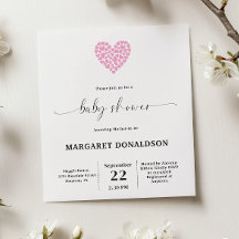 バジェット穏やかなピンクのハートベビーシャワーパーティー