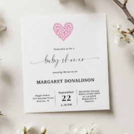 バジェット穏やかなピンクのハートベビーシャワーパーティー