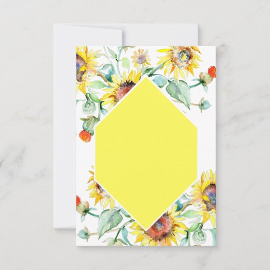 バジェット空白のサニーサンフラワー結婚ズ 招待状 (正面)