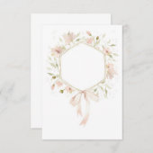バジェット空白のパステルピンクフローラ結婚ズ 招待状 (正面/裏面)