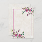 バジェット空白のピンクルーズフローラ結婚式招待状 招待状 (正面/裏面)