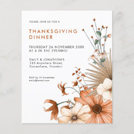 バジェット紅葉サンクスギビングディナー招待状