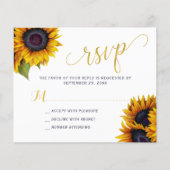 バジェット素朴なひまわり結婚式RSVPカードフライヤー チラシ (正面)