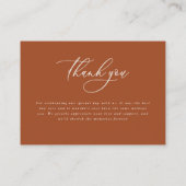 バジェット素朴なエレガントなウェディング感謝していあなたテラコッタ エンクロージャーカード (裏面)