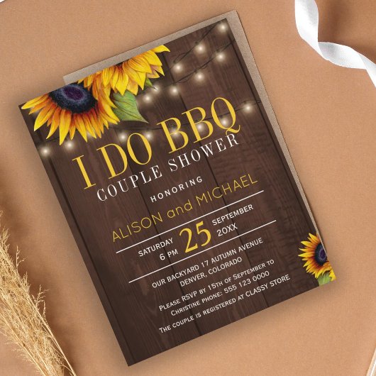 バジェット素朴なヒマワリ私はbbqカップルのシャワー