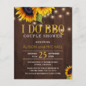 バジェット素朴なヒマワリ私はbbqカップルのシャワー チラシ (正面)