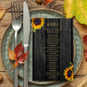 バジェット素朴なヒマワリ結婚スのメニュー チラシ