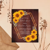 バジェット素朴なヒマワリ茶色の木材ブライダルシャワー