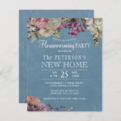 バジェット素朴なフローラ引っ越し祝いパーティーパーティの招待状 (正面/裏面)