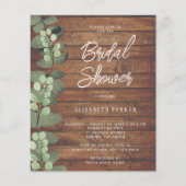 バジェット素朴なユーカリのブライダルシャワー招待 チラシ (正面)