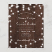 バジェット素朴なライトウッド結婚式招待状 (正面)