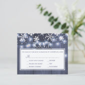 バジェット素朴な冬の結婚式のsvpカード (スタンド正面)