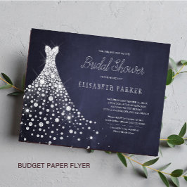 バジェット素朴な海軍のブライダルシャワー招待フライヤー チラシ