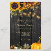 バジェット素朴な秋の秋ウッド結婚式招待状 チラシ (正面)