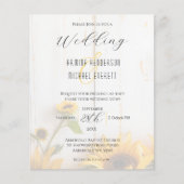 バジェット素朴ひまわりフォト結婚式招待状 (正面)