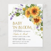 バジェット素朴ひまわりベビーイン開花招待状 (正面)