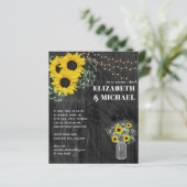 バジェット素朴ひまわりライト結婚式の招待 (スタンド正面)