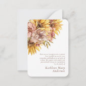 バジェット素朴ひまわり悔やみや弔慰サンキューノート ノートカード (正面)