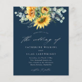 バジェット素朴ひまわり結婚式招待状 (正面)