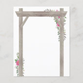 バジェット素朴アーチピンクフローラ結婚式招待状 (裏面)