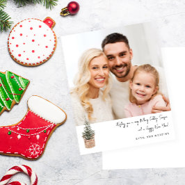 バジェット素朴ウィンターツリーVノートフォトホリデー