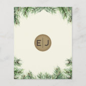 バジェット素朴ウィンターパインコーン結婚式招待状 (裏面)