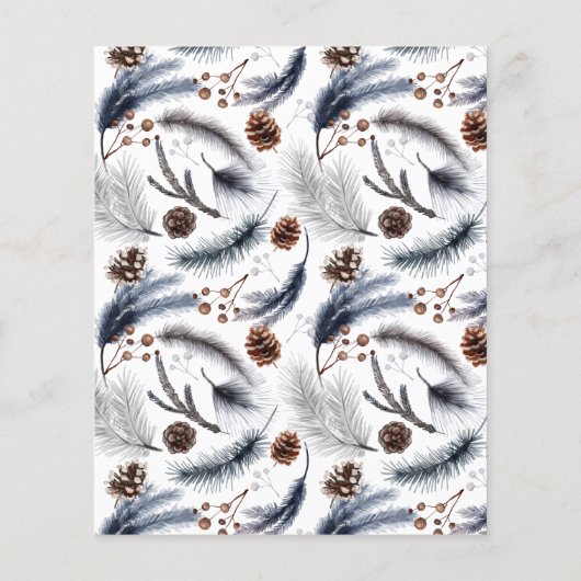 バジェット素朴ウィンター威厳のあるディアクリスマスカード チラシ (裏面)