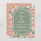 バジェット素朴ウォーターカラーフローラセージ赤面結婚ズ (正面/裏面)