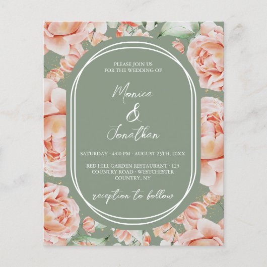 バジェット素朴ウォーターカラーフローラセージ赤面結婚ズ (正面)