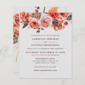 バジェット素朴ウォーターカラーフローラ結婚式招待状 (正面/裏面)