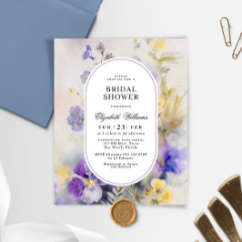 バジェット素朴ウォーターカラーブライダルシャワー招待