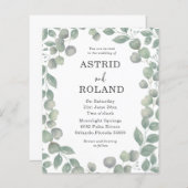 バジェット素朴ウォーターカラーユーカリ結婚ス (正面/裏面)