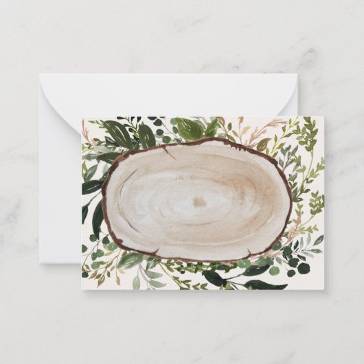 バジェット素朴ウォーター結婚カラーの返信RSVPカード ノートカード (裏面)