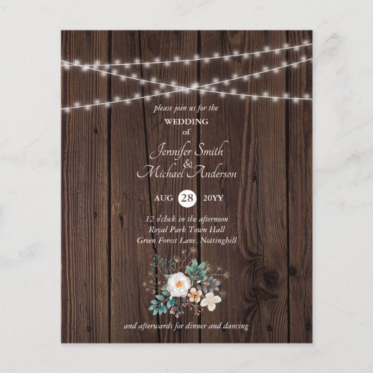 バジェット素朴ウッドの花のフローラ結婚の (正面)