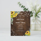 バジェット素朴ウッドサンフラワーズブライダルシャワー招待状 (スタンド正面)
