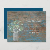 バジェット素朴ウッドジプソフィラ日付を保存 (正面/裏面)