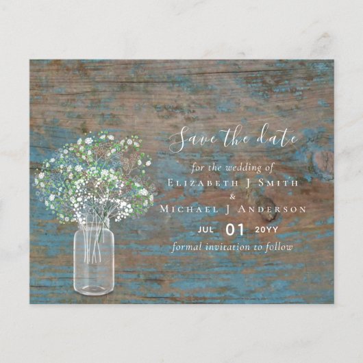 バジェット素朴ウッドジプソフィラ日付を保存 (正面)