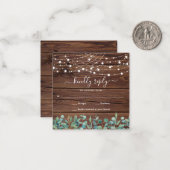 バジェット素朴ウッドストリングライトウェディングRSVP ノートカード (正面/裏面インサイチュ)