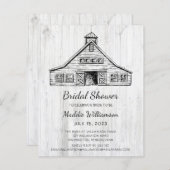 バジェット素朴ウッドバーンブライダルシャワー招待 (正面/裏面)